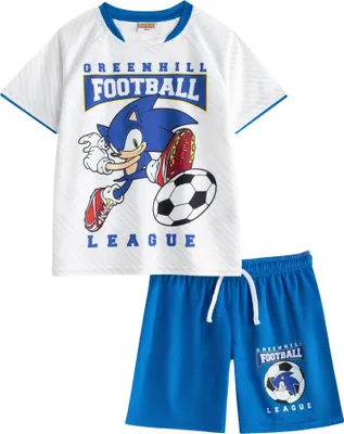 Produktbild von Sonic The Hedgehog - "Greenhill League" Fußball-Kit für Jungen NS9515 (122) (Weiß/Blau)