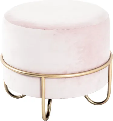 Produktbild von HAKU Sitzhocker creme, gold, rosa - MDF, Metall, Textilgewebe, B/H/T: 43x40x43 cm