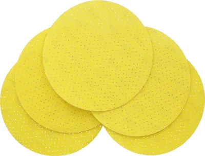 Produktbild von 10x Klett Schleifscheiben Ø 225 mm Trockenbau Schleifpapier Multiloch Gelb Körnung 80 | P80 | K80 für Langhalsschleifer Wandschleifer Deckenschleifer Schleifgiraffe Trockenbauschleifer