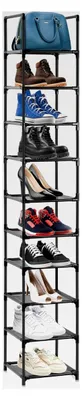 Produktbild von Schuhregal, 10-stufiger Schuhschrank aus Kunststoff und Eisen, platzsparendes Standregal für Wohnzimmer, Schlafzimmer, Eingangsbereich, Flur und Badezimmer
