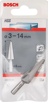 Produktbild von Blechschälbohrer HSS, zylindrisch, 3 - 14 mm, 58 mm, 6 mm