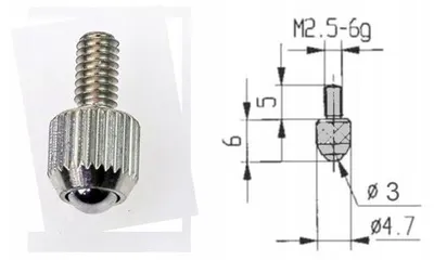 Image de Gimex 208.160 Pointe de palpeur cylindrique 6mm