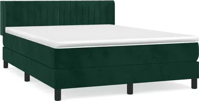Produktbild von vidaXL Boxspringbett mit Matratze Dunkelgrün 140x200 cm Samt