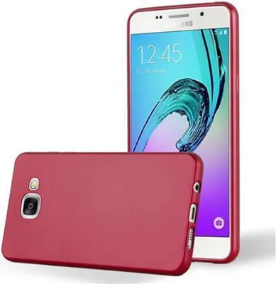 Produktbild von Cadorabo Schutzhülle für Samsung Galaxy A3 2016 Hülle in Rot Handyhülle TPU Silikon Etui Cover Case