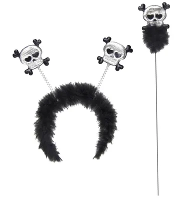 Produktbild von "Haarreif Und Totenkopf - Zauberstab Mit Knochen"