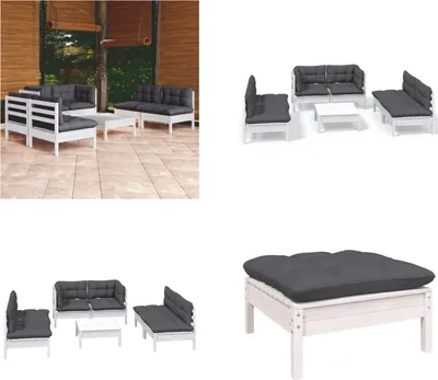 Produktbild von vidaXL 7 tlg. Garten Lounge Set mit Kissen Kiefer Massivholz - Garten-Lounge-Set - Garten-Lounge-Sets - Gartenmöbel-Set - Gartenmöbel-Sets