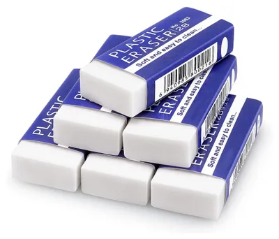 Produktbild von 6er-Pack Radiergummis, große weiße Radiergummis für Schule und Büro, Radiergummis zum Zeichnen, Radiergummis als Geschenkidee für die Schulzeit
