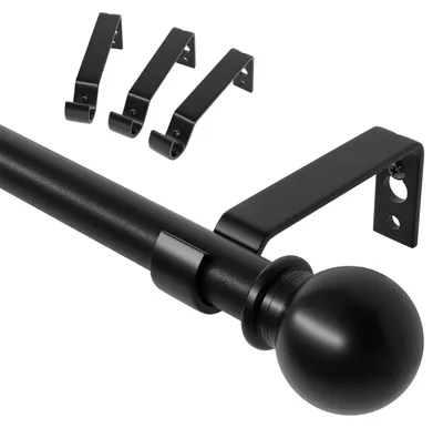 Imagen del producto de Barra de cortina negra ajustable, 48-84 pulgadas