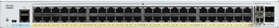 Productafbeelding van Cisco CAT1000L 52-poorts managed L2-switch:- 48x 10/100/1000 Ethernet-poorten, geen PoE, 4x 1GE SFP-uplinks,- 104 Gbps schakelbandbreedte, webinterface, USB-A, USB mini-B,- Inclusief ventilator, externe Bluetooth-dongle die in de USB-poort wordt aangesloten,- Beveiliging: ondersteuning voor 802.1X, stackable