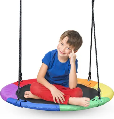 Immagine prodotto di Altalena a nido Izrielar Ø100 cm regolabile in altezza Altalena rotonda Altalena a disco Altalena per bambini  fino a 150 kg