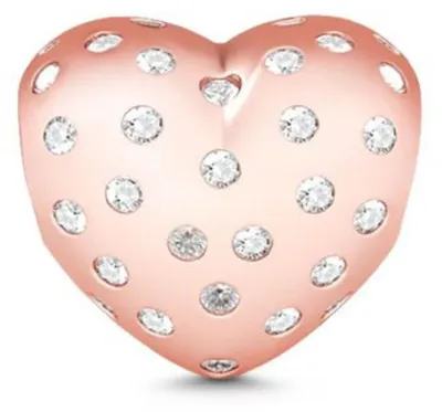 Produktbild von Gnoce Charm funkelndes Herz BMCT35 Silber rosévergoldet
