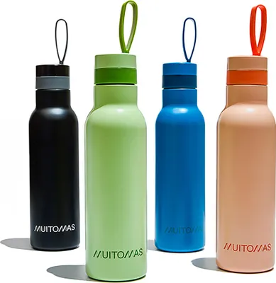 Zdjęcie produktu dla Muitomas WBOTTLELC500BK, 0,5 l, Czarny, Stal nierdzewna, 66 mm, 66 mm, 240 mm