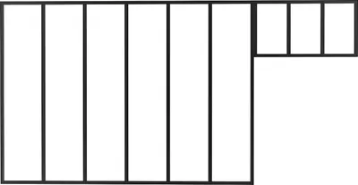 Produktbild von Innenfenster aus pulverbeschichtetem Aluminium Schwarz 180 x 130 cm + Oberlicht 73 x 40 cm (B x H) – BAYVIEW