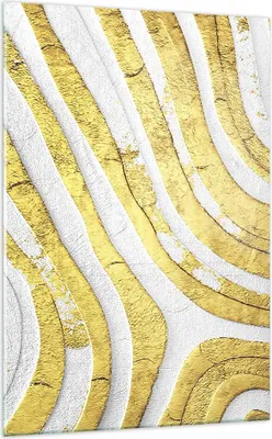 Produktbild von Bilder auf glas - Einteilig - Abstraktion Gold Weiß - 70x100cm - Glasbilder - Wandbilder - Bilder - zum Aufhängen bereit - Wanddekoration aus Glas - Glas Bilder - Wandbild auf Glas - GPA70x100-4511
