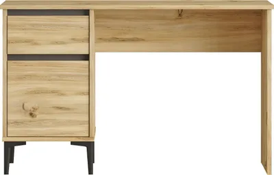 Obrázok produktu pre HowHomely | Písací stôl 120 cm - dub - škandinávsky dizajn - so skrinkou a zásuvkami