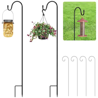 Productafbeelding van Schäferhaken, set van 2, 75 cm, metaal, met 4 plantenbeschermingsstangen, verstelbaar, zwart