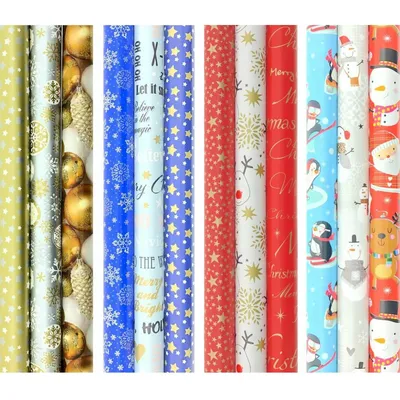 Image de CHRISMAS COMPLETE Papier cadeau - Papier pour Noël - 3 mètres x 70 cm - 12 rouleaux