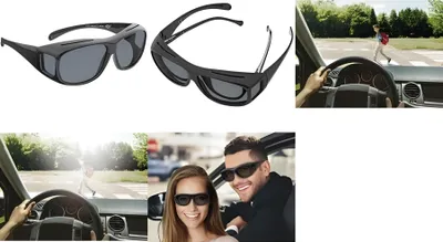 Produktbild von WEDO Überzieh-Sonnenbrille für Autofahrer mit Brille polarisierende Brillengläser reduzieren Blendungen &