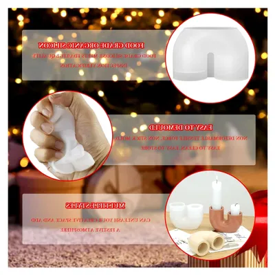 Produktbild von Silikonformen für Kerzenhalter, U-Form Silikonform für DIY Kerzenständer, Gießform für Gips für Weihnachtsdekoration