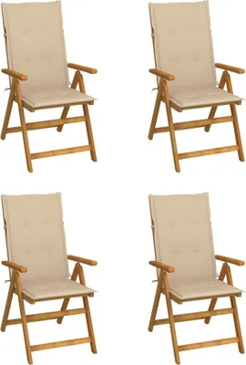 Produktbild von Hochlehner Verstellbar 4 Stk. mit Auflagen Massivholz Akazie