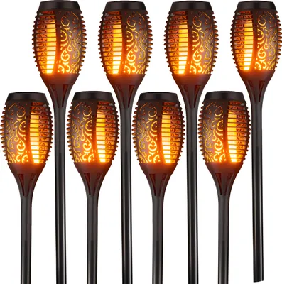 Produktbild von Solarleuchten Garten 8 Stück LED Solar Fackel Gartenfackeln mit Realistischer Flammeneffekt IP65 Solarlampen für Außen Garten Retoo