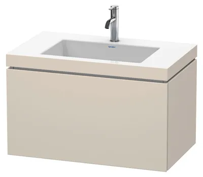 Produktbild von Waschtischunterbau L-CUBE m WT Vero Air 500x800x480mm 1 HL ta smat 1 Hahnloch taupe supermatt