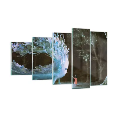 Produktbild von Bilder auf glas - 5 Teile - Monster Kind Fee - 100x60cm - Glasbilder - Wandbilder - Bilder - zum Aufhängen bereit - Wanddekoration aus Glas - Glas Bilder - Wandbild auf Glas - GEG100x60-4712