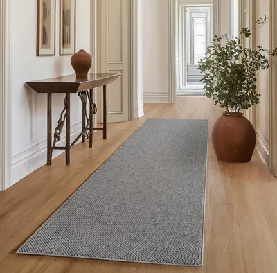 Zdjęcie produktu dla Dywan bouclé do salonu sypialni i biura miękki trwały łatwy w pielęgnacji wszechstronny , Rozmiar : 80 x 250 cm , Kolor : Srebrny-1