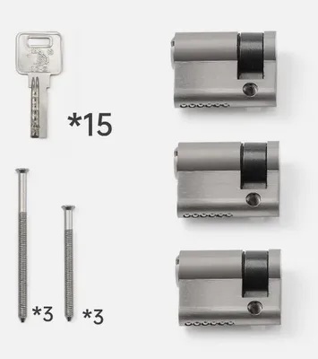 Produktbild von Zylinderschloss Profilzylinder gleichschließend 3x 40 mm Garagentor NEU