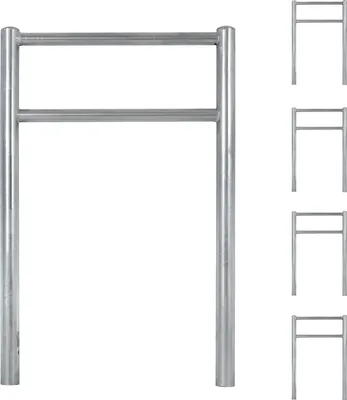 Produktbild von 5x Fahrradanlehnbügel mit Knieholm 115x75 cm Stahl feuerverzinkt Ø 60 mm zum Einbetonieren Typ H