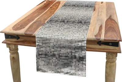Produktbild von ABAKUHAUS Modern Tischläufer, Halbton-Tupfen-Muster, Esszimmer Küche Rechteckiger Dekorativer Tischläufer, 40 x 300 cm, Anthrazit grau Eierschalenfarben
