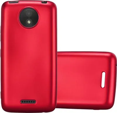 Produktbild von Cadorabo Schutzhülle für Motorola MOTO C PLUS Hülle in Rot Handyhülle TPU Silikon Etui Cover Case
