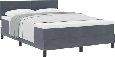 Produktbild von vidaXL Boxspringbett mit Matratze Dunkelgrau 160 x 200 cm Samt