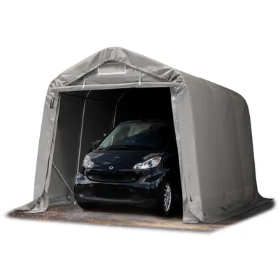 Produktbild von TOOLPORT Garagenzelt Carport 2,4 x 3,6 m in grau Unterstand Lagerzelt 800 N PVC Plane und stabiler Stahlrohrkonstruktion