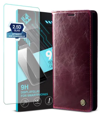 A product shot showing a phone case and a screen protector, with marketing text and graphics.