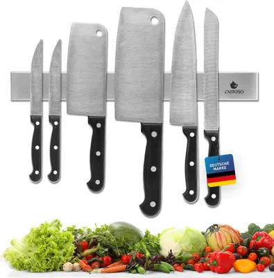 Produktbild von EXITOSO Edelstahl Magnetleiste für Messer - selbstklebend