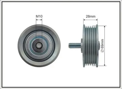 Produktbild von CAFFARO 500224 Umlenkrolle Keilrippenriemen 75mm für HYUNDAI Tucson (TL, TLE) für KIA SPORTAGE (SL)