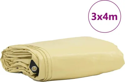 Obrázok produktu pre vidaXL Plachta 650g / m² Béžová 3 x 4 m Plátno s PVC vrstvou