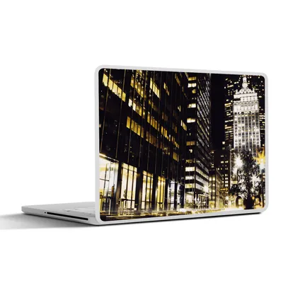 Produktbild von MuchoWow® Laptop Aufkleber Sticker Cover New York - Lampe - Nacht 25x18 cm - Laptop-Deko