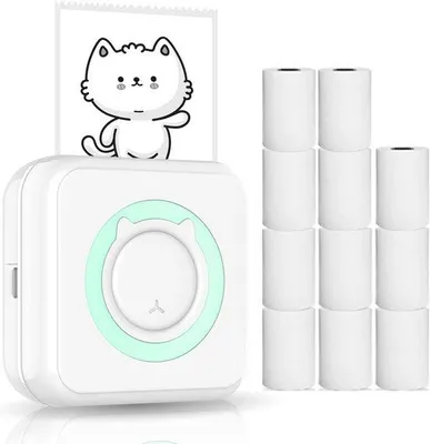 Obrázek produktu pro Mini fototiskárna, černobílá multifunkční tiskárna, 11 rolí papíru, bezdrátová