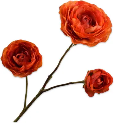 Produktbild von Silk-ka Kunstblume - Seidenblume Ranunkelnzweig orange 46 cm