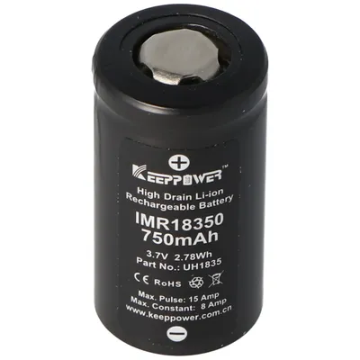 Produktbild von Keeppower IMR18350 - 750mAh, 3,7V (8A) Li-Ion-Akku