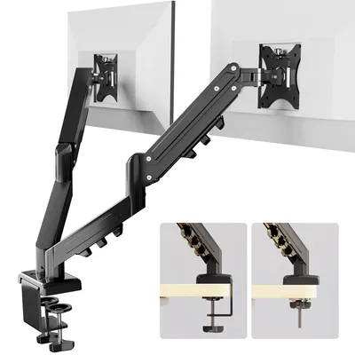 Image de FLEXISPOT MA1 Support double pour moniteur 17-32 pouces, bras à vérin à gaz pour 2 moniteurs, réglable en hauteur indépendamment, VESA 75x75/100x100