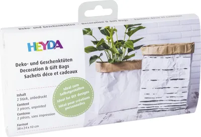 Produktbild von HEYDA Papier Dekobeutel/Geschenktüte weiß / natur groß