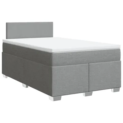 Produktbild von Boxspringbett mit Matratze Hellgrau 120x200 cm Stoff