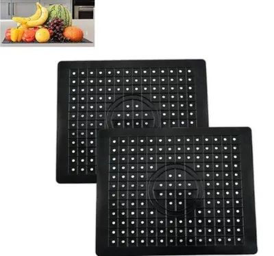 Produktbild von Silikonische Spülunterlage - Für die Küchenarbeitsplatte - 31x26 cm - Schwarz - Spülunterlage für Teller - Spülbecken - Trockentuch