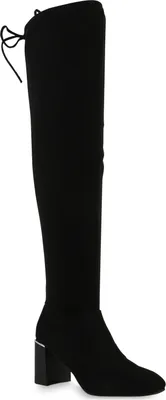Produktbild von VAN HILL Damen Overknees Stiefel Langschaftstiefel Schuhe 840522, Farbe: Schwarz Velours, Größe: 37