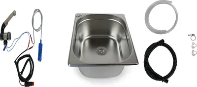 Image de Evier inox 325x265x150 mm camping évier lavabo + e-Technique womo