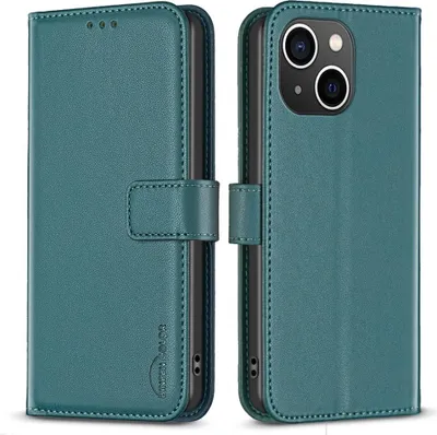 Produktbild von iPhone 13 / 14 Hülle - BINFEN Klapphülle - Grün