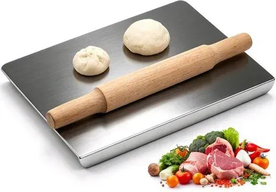 Productafbeelding van Roestvrijstalen Snijplank voor Kneedwerk 40 x 30 cm